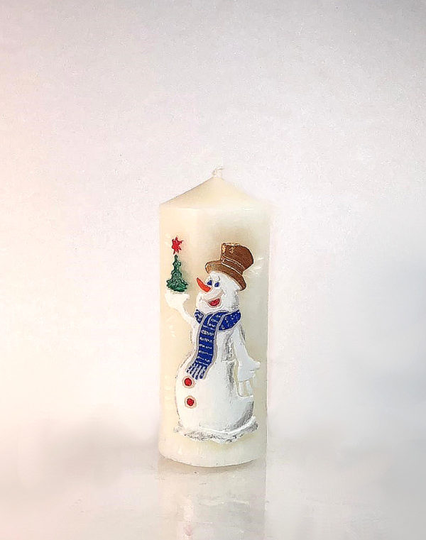 свеча новогодняя снеговик